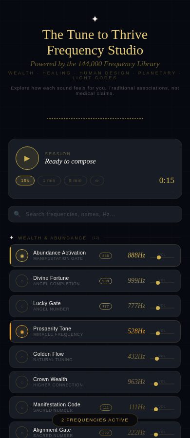 Frequency Studio — Wealth & Abundance category
